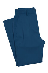 Classic blue trousers isolated on white background