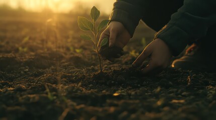 Fototapeta premium New life blossoms in sunkissed soil