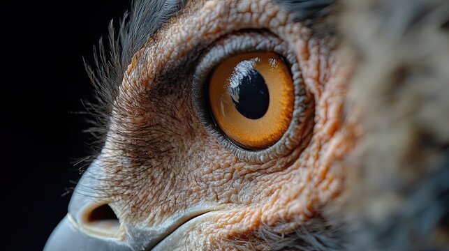 BEARDED VULTURE (Gypaetus barbatus) . close up detail of face and plumage. highly endangered .