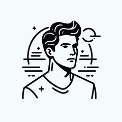 adult male line art vector