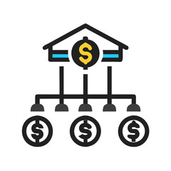 Money Distribution Icon | Financial Hierarchy or Resource Allocation