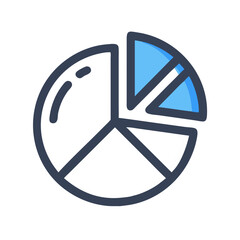 Blue Business Pie Chart Illustration On Black Background