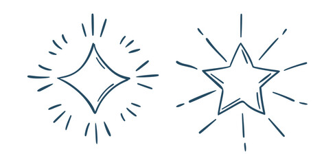 Obraz premium Set Hand drawn sparkling stars 