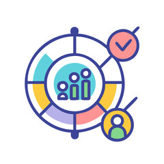 Marketing data analytics target audience pie chart diagram