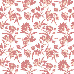 silhouette meadow flowers seamless pattern, Retro style design for fashion , fabric, web, wallpaper ,wrapping and all prints on vintage background
