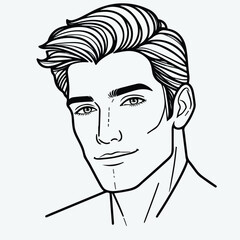 adult male line art vector