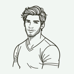 adult male line art vector