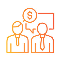 Business financial negotiation vector icon illustration on black
