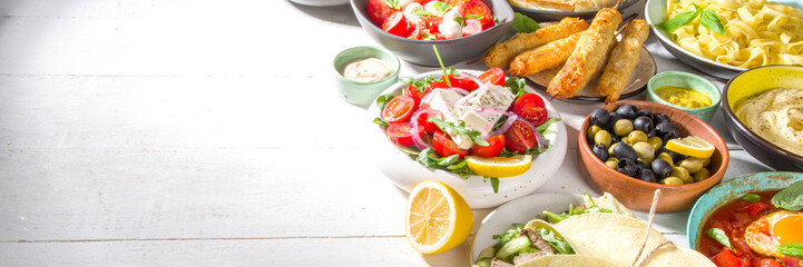 Set of Mediterranean foods