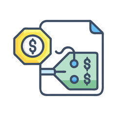 Financial Document and Dollar Icon with Black Background