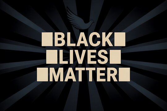 Black Lives Matter A powerful message of hope equality and justice on a dark background with a dove