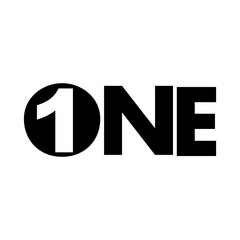 Bold ONE Typography Logo Design, Bold ONE negative space Logo Design