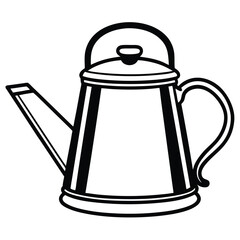 Camping Food & Cooking Gear vector silhouette Line art illustration 