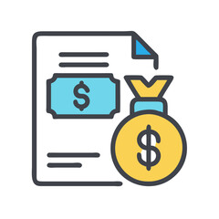 Money contract icon, savings concept, finance investments vector