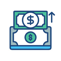 Money Growth Icon: Financial Increase, Banking, Investment Concept