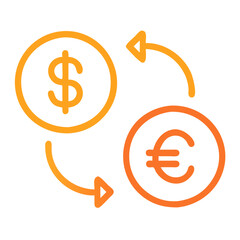 Dollar and Euro Exchange Currency Conversion Illustration Icon
