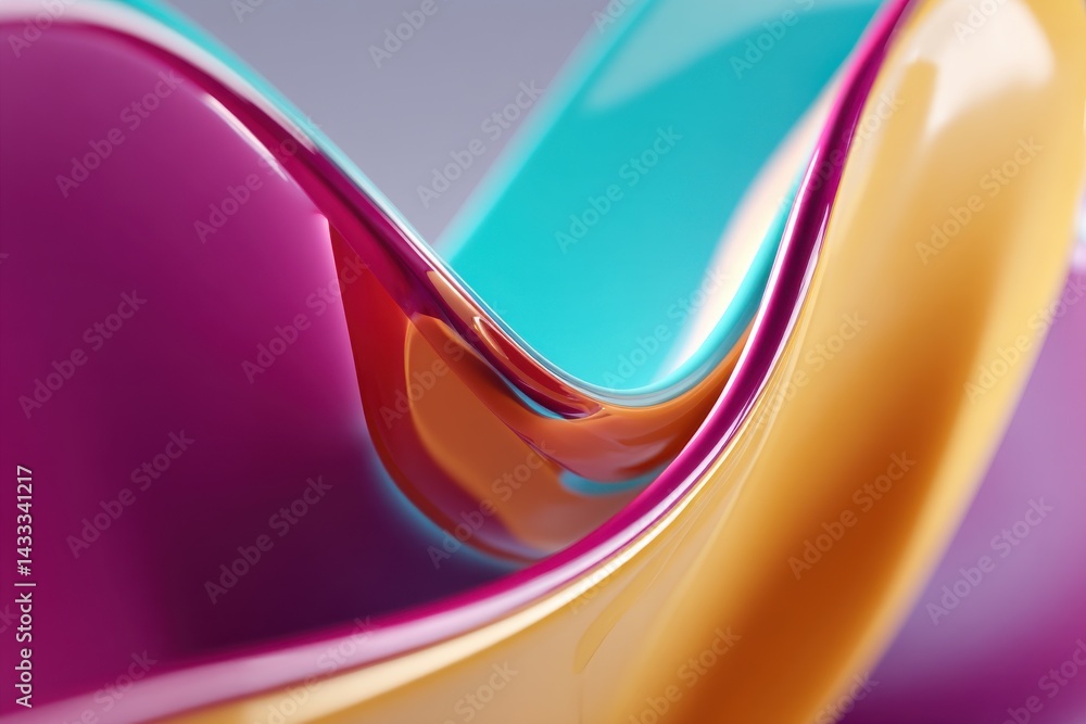 Poster a visually stunning abstract background featuring vibrant, iridescent colors that blend and curve sm