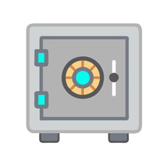 Cartoon Style Safe Icon, Protection, Security Concept
