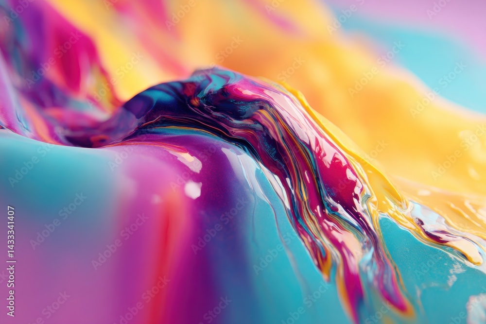 Poster an abstract background with vibrant colors, a fluid and dynamic composition, creating a modern and a