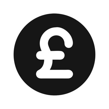 Dark pound sterling coin icon isolated symbol sign