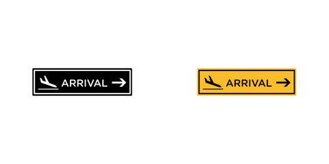 Airport arrival signs vector illustration for web, ui designs