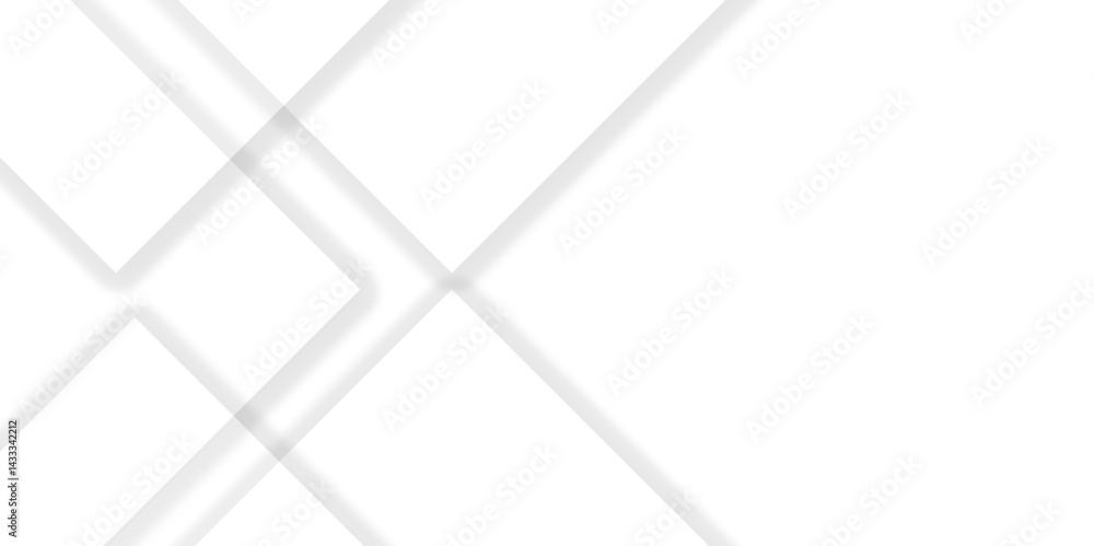 Poster abstract white background design with layers of textured white transparent material in triangle and 