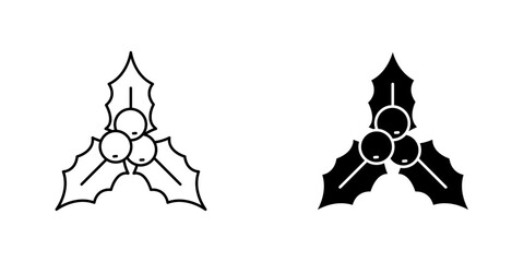 Christmas holly berry icon vector illustration for web, ui designs