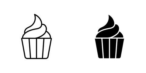 Cupcake icon vector illustration for web, ui designs