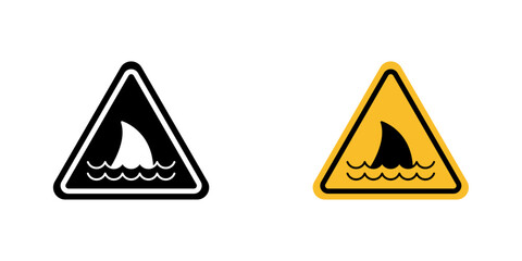 Danger of shark signs vector illustration for web, ui designs