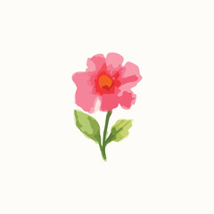 Obraz premium vector illustration of flowers in watercolor style