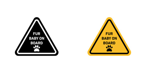 Fur baby on board signs vector illustration for web, ui designs