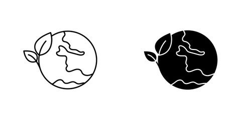 Green earth planet icon vector illustration for web, ui designs