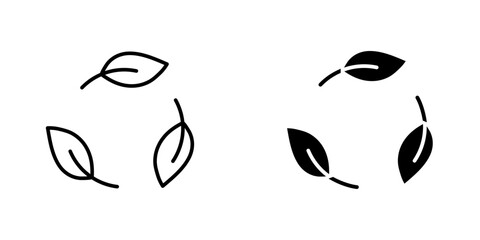 Leaves eco recycle icon vector illustration for web, ui designs