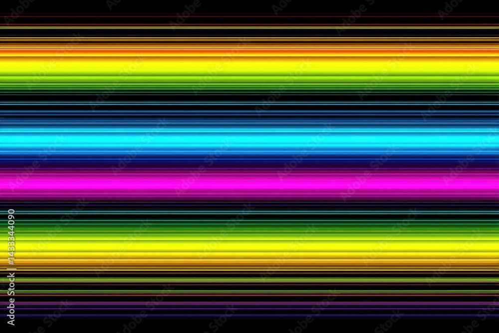 Aufkleber abstract background featuring vibrant, colorful horizontal lines against a black backdrop, creating 
