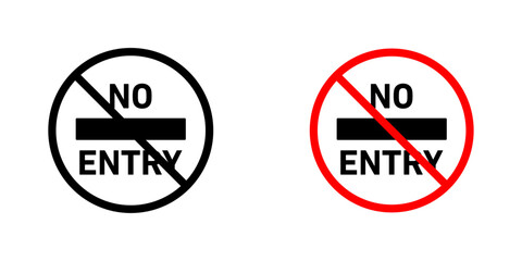 No entry road signs vector illustration for web, ui designs