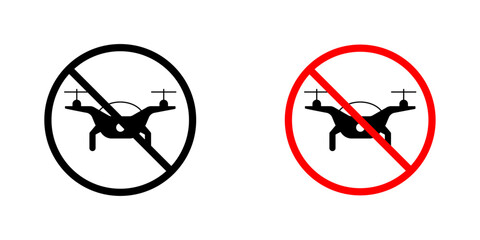 No fly drones signs vector illustration for web, ui designs