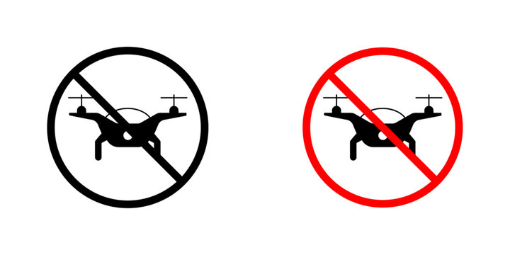 No fly drones signs vector illustration for web, ui designs