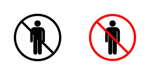 No man signs vector illustration for web, ui designs