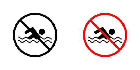 No swimming signs vector illustration for web, ui designs