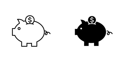 Piggy bank vector illustration for web, ui designs