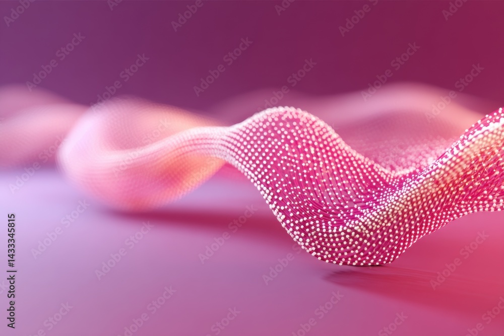 Poster abstract pink gradient background with dynamic dots, smooth shape, and modern style, presenting a so