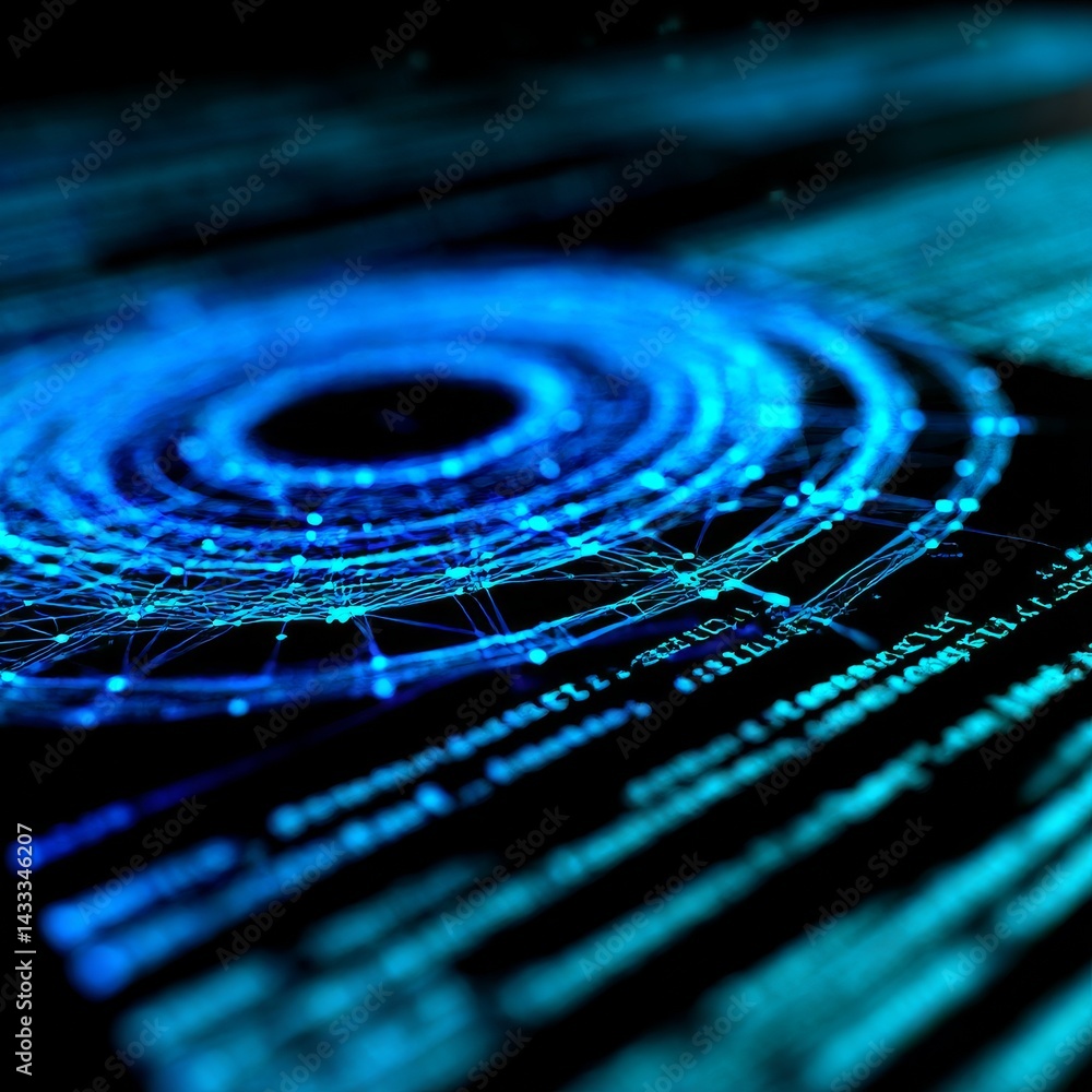 Poster Abstract Blue Data Vortex: Visualizing Complex Information Flow in a Technological Landscape 