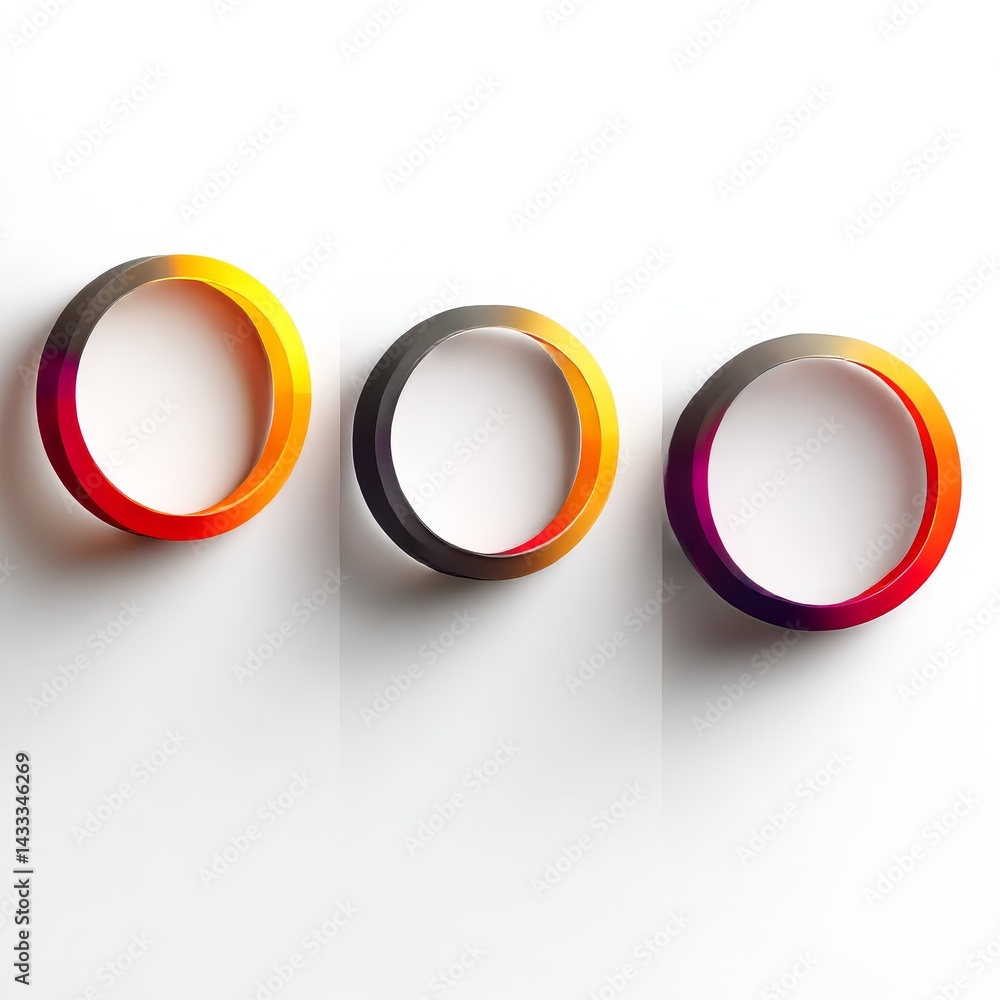 Leinwandbilder abstract circles in gradient colors on white background - conceptual design elements