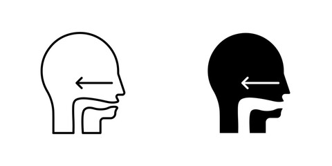 Swallowing reflex icon vector illustration for web, ui designs