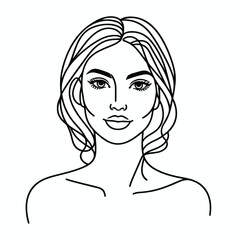 adult woman line art vector