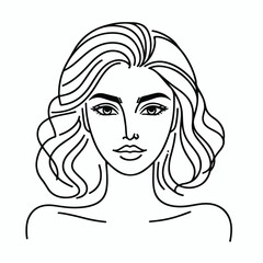 adult woman line art vector