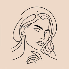 adult woman line art vector
