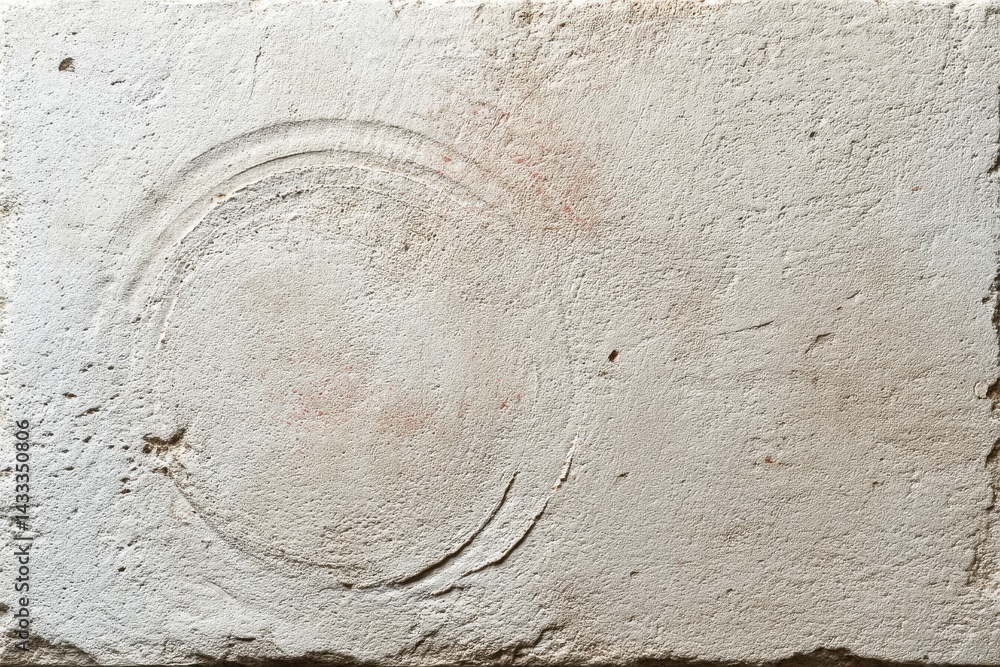 Poster abstract textured surface with a circular pattern and subtle color variations, showcasing a weathere