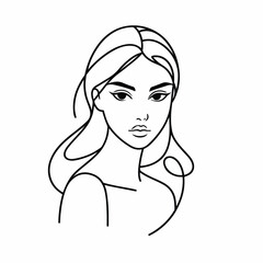 adult woman line art vector