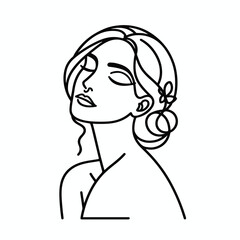 adult woman line art vector